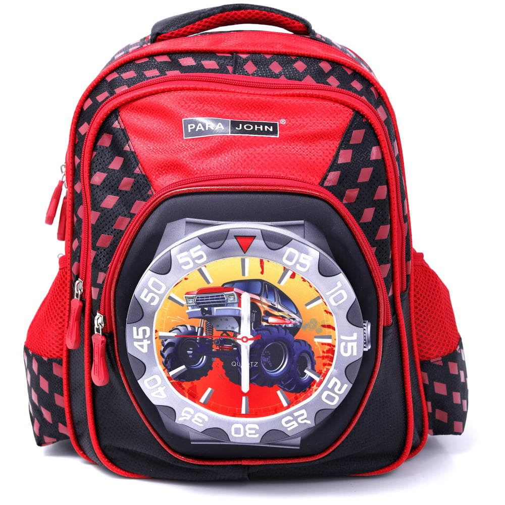 Para John 16inch Graphic Printed School Bag Red