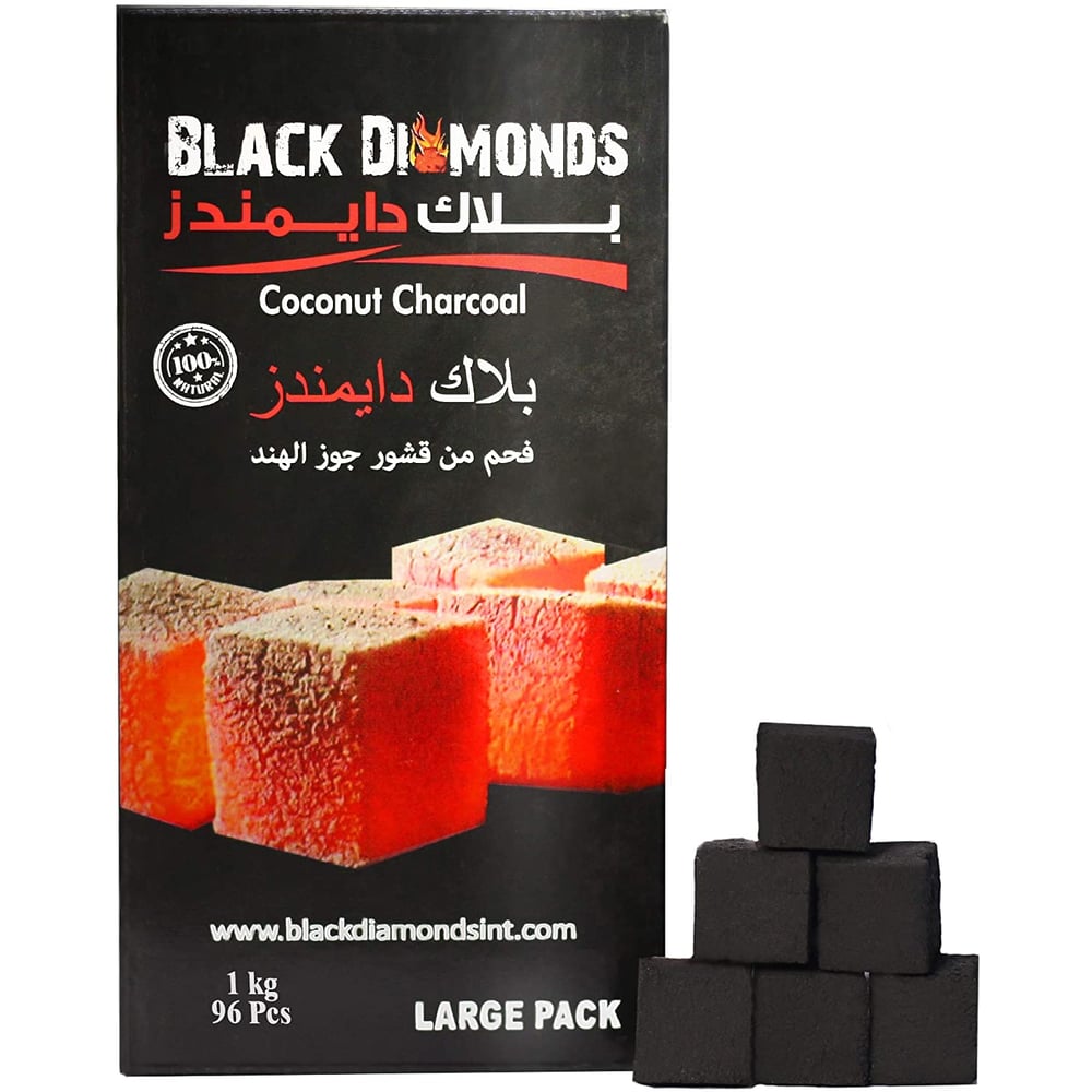 Al Saqer-black Diamond Coco Charcoal 96 Pcs -bakhoor Coal -shisha Charcoal-hooka Charcoal