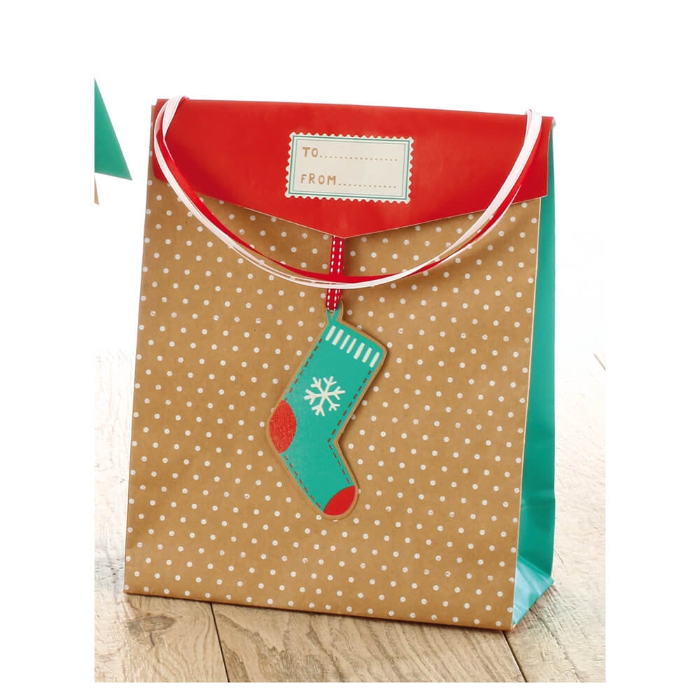 Tom Smith Krafty Christmas Gift Bag Medium Tom Smith Krafty Christmas Gift Bag Medium
