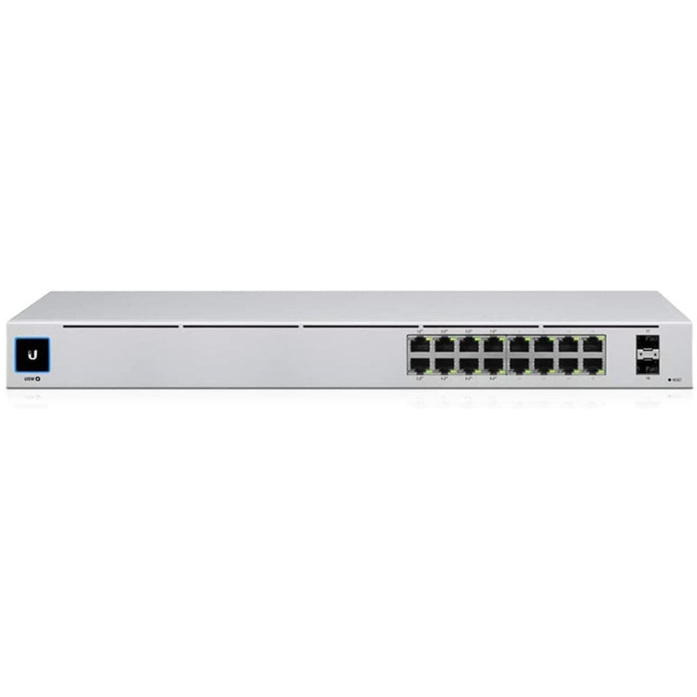Ubiquiti Unifi USW 16 Port Power-over-Ethernet PoE Switch 1.3 inch LCM Color Touchscreen White