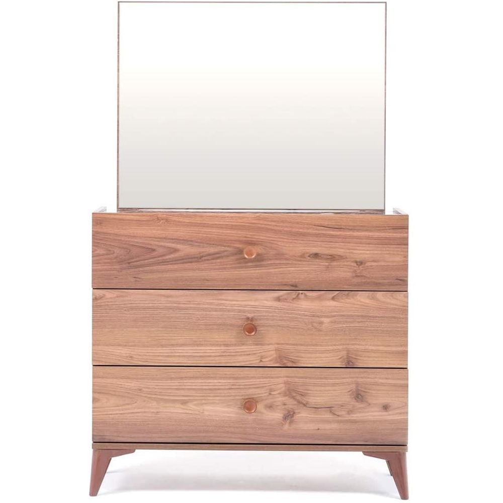 Ruby Beige and Brown Dressing Table with Mirror