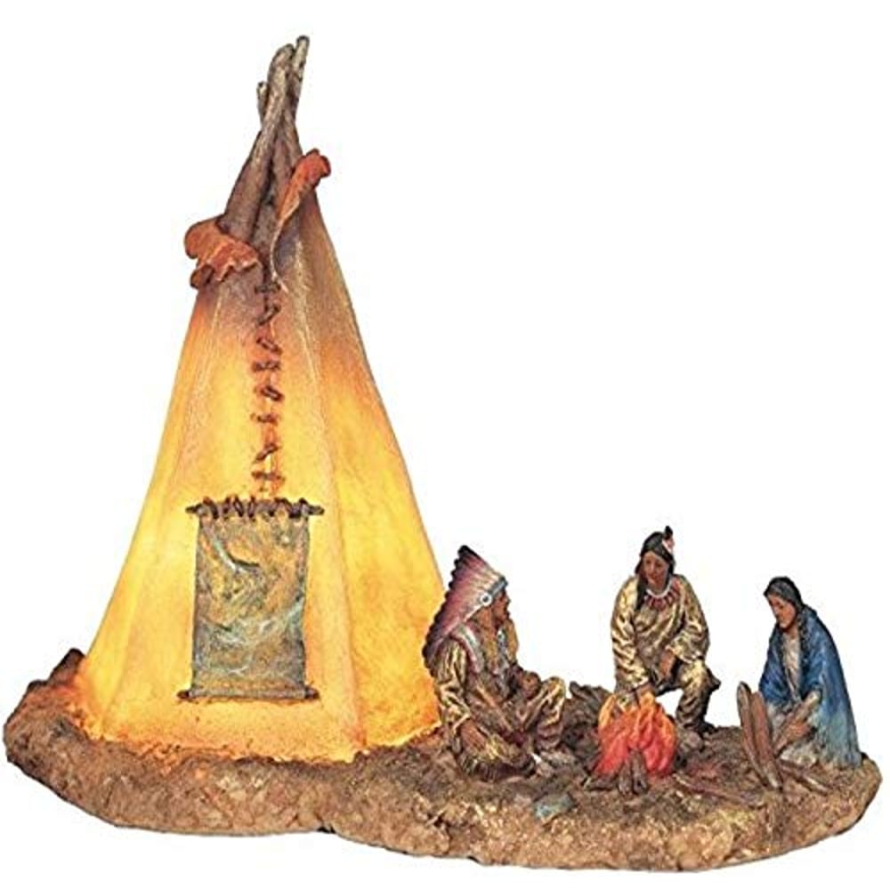 Stealstreet Ss-G-11390 Native Americans With Lighting Tipi Collectible Indian Decoration Statue Stealstreet Ss-G-11390 Native Americans With Lighting Tipi Collectible Indian Decoration Statue