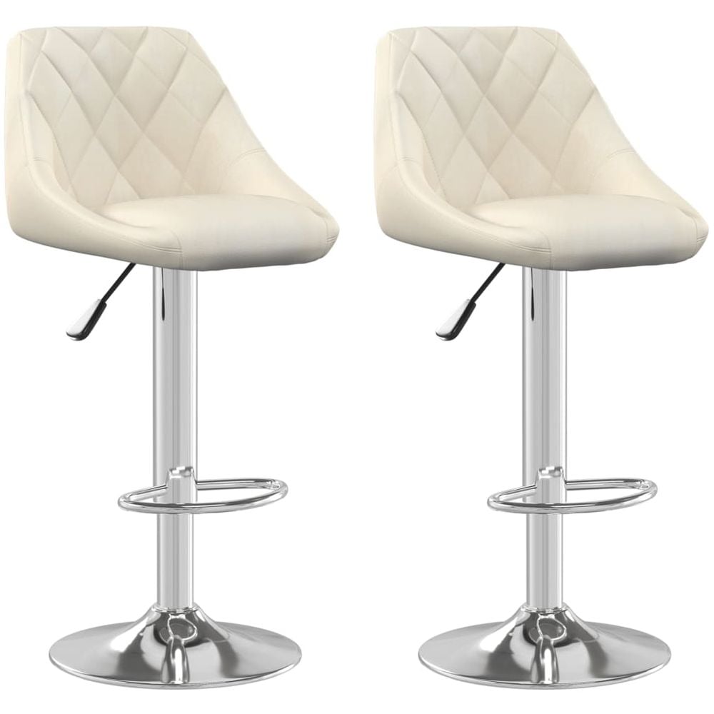Vidaxl Bar Stool 2 Pcs Cream Velvet Vidaxl Bar Stool 2 Pcs Cream Velvet