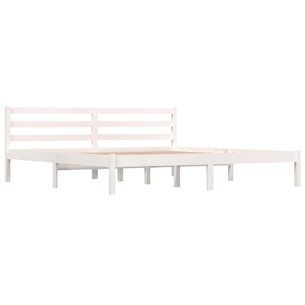 vidaXL Bed Frame Solid Wood Pine 180x200 cm White 6FT Super King