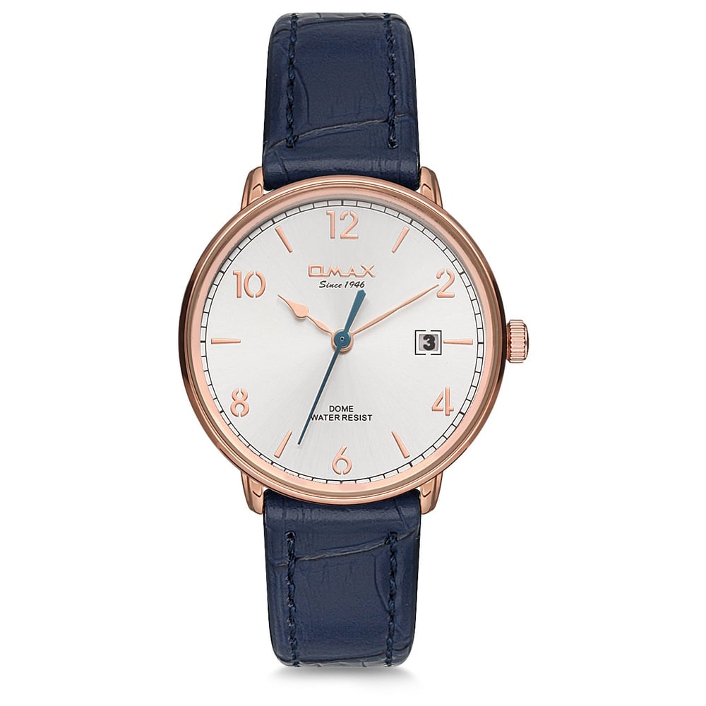 Omax Dome Series Blue Leather Analog Watch For Women DCD002R64I Omax Dome Series Blue Leather Analog Watch For Women DCD002R64I