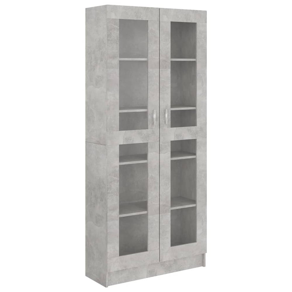 vidaXL Vitrine Cabinet Concrete Grey 82.5x30.5x185.5 cm Engineered Wood