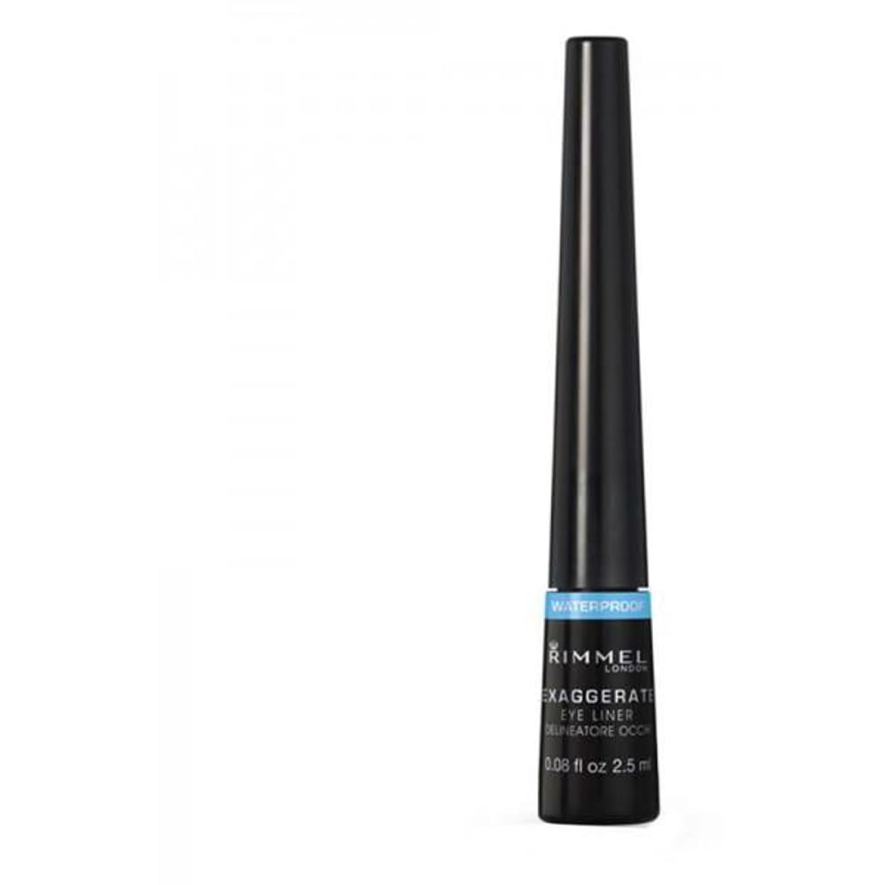 Rimmel London 86003 Exaggerate Waterproof Liquid Eyeliner Black A Black Shade with A glossy Finish