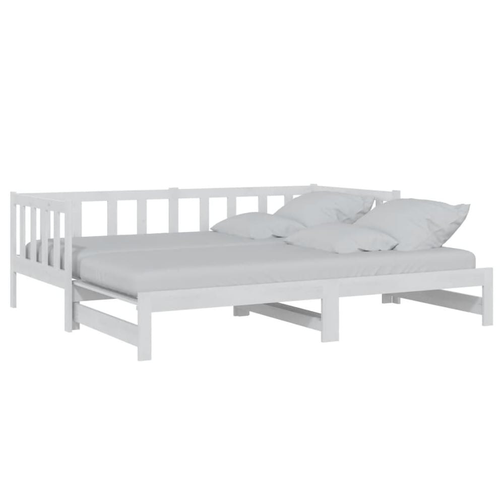 Vidaxl Pull-out Day Bed White Solid Pinewood 2x