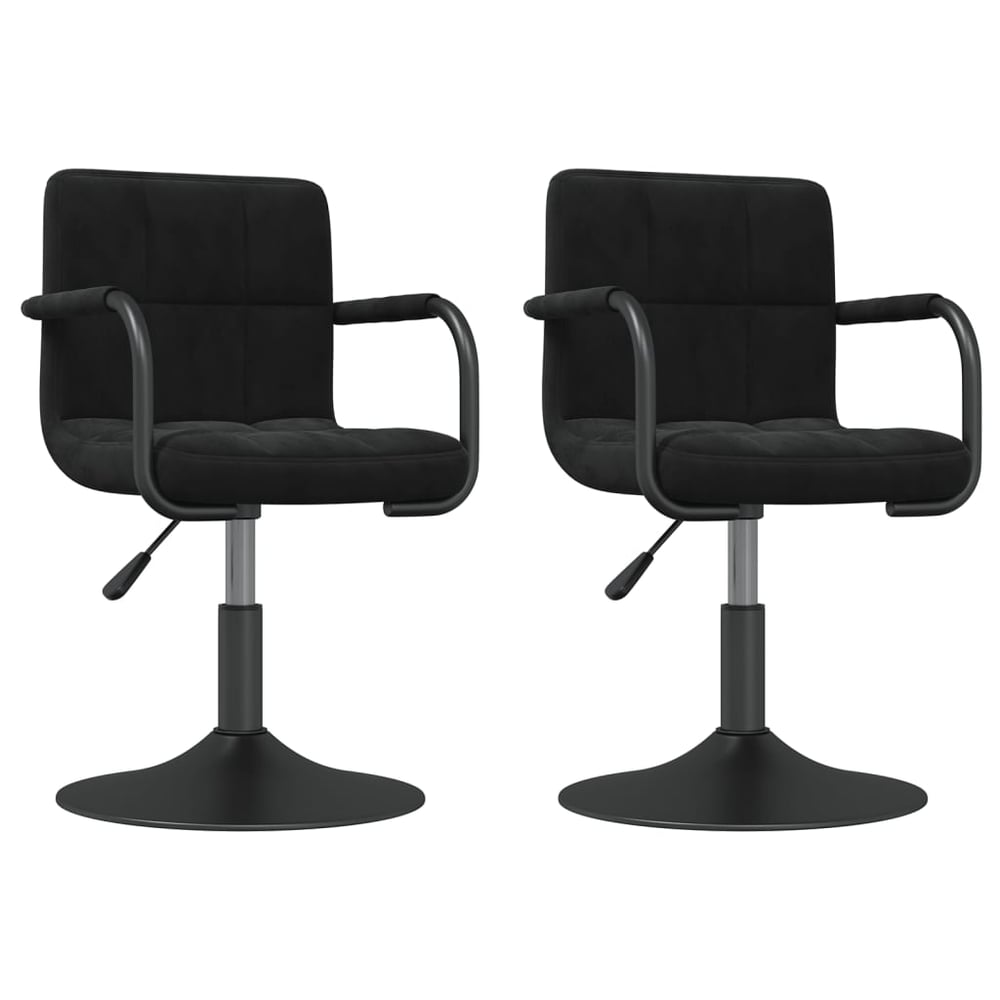 Vidaxl Swivel Dining Chairs 2 Pcs Black Velvet