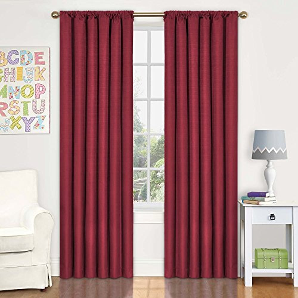 Eclipse Blackout Curtains For Bedroom - Kendall Insulated Darkening Single Panel Rod Pocket Window Treatment Living Room, 42