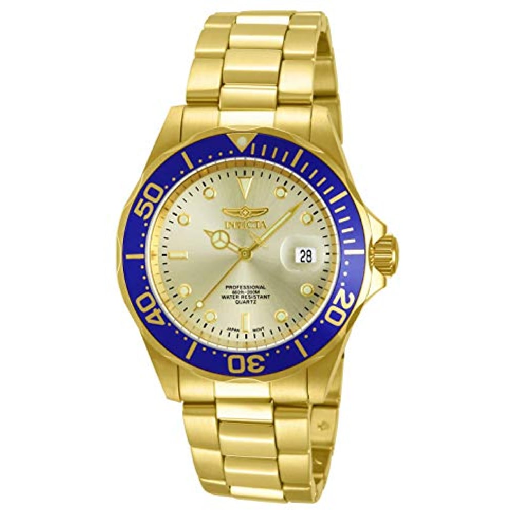 Invicta Men's 14124 Pro Diver Gold Dial 18K Gold Ion-Plated Stainless Steel Watch Invicta Men's 14124 Pro Diver Gold Dial 18K Gold Ion-Plated Stainless Steel Watch