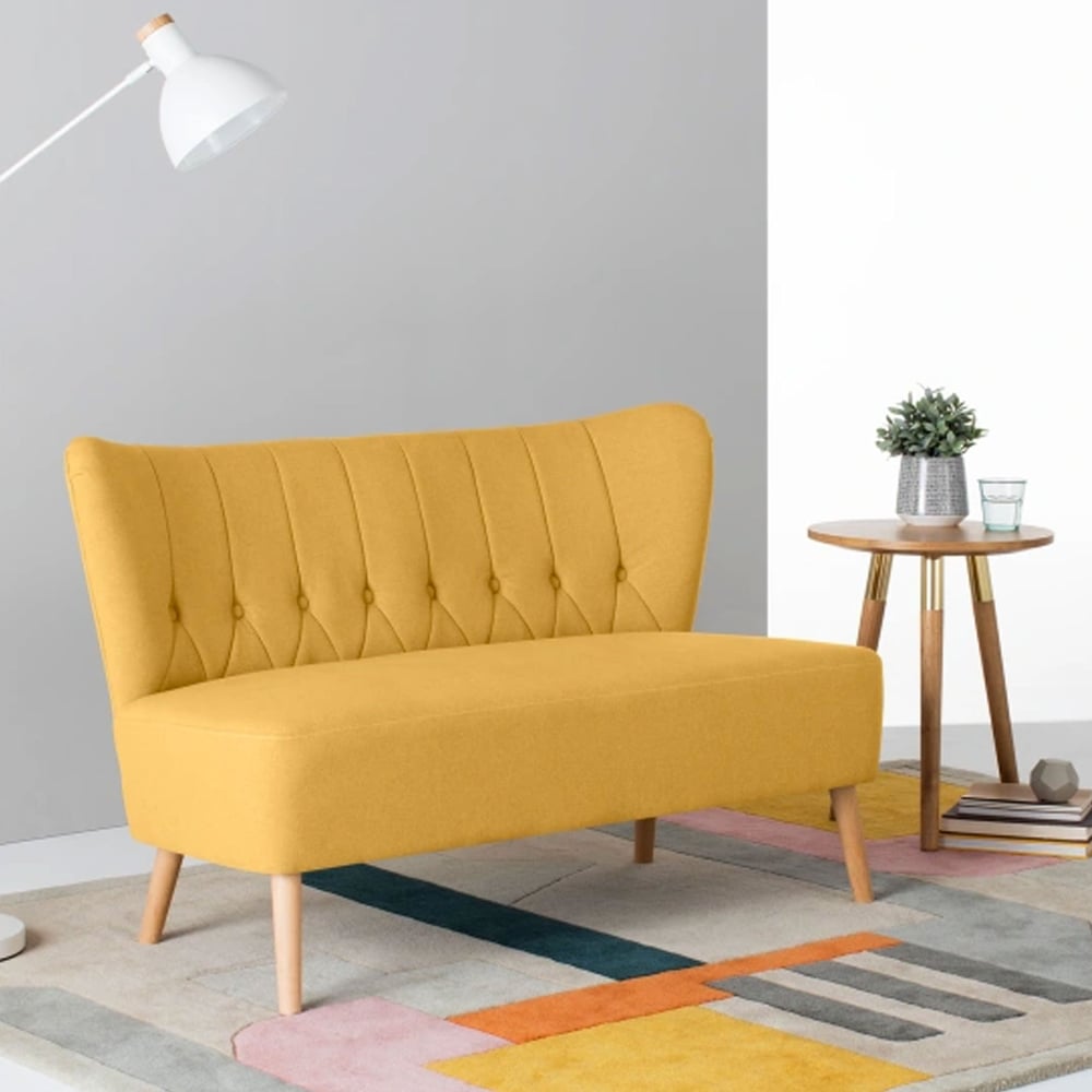 Asghar Furniture - Nova Upholstered loveseat - Yellow Asghar Furniture - Nova Upholstered loveseat - Yellow