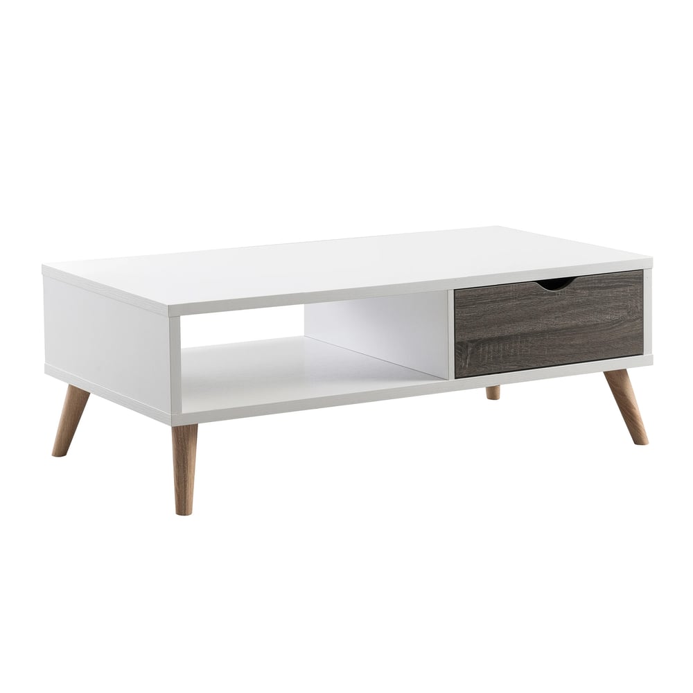 Asghar Furniture - Enzo Single Drawer Coffee Table - White Asghar Furniture - Enzo Single Drawer Coffee Table - White
