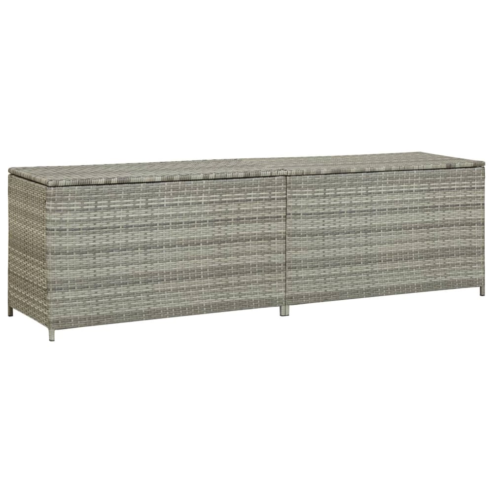 Vidaxl Garden Storage Box Poly Rattan 200x50x60 Cm Grey