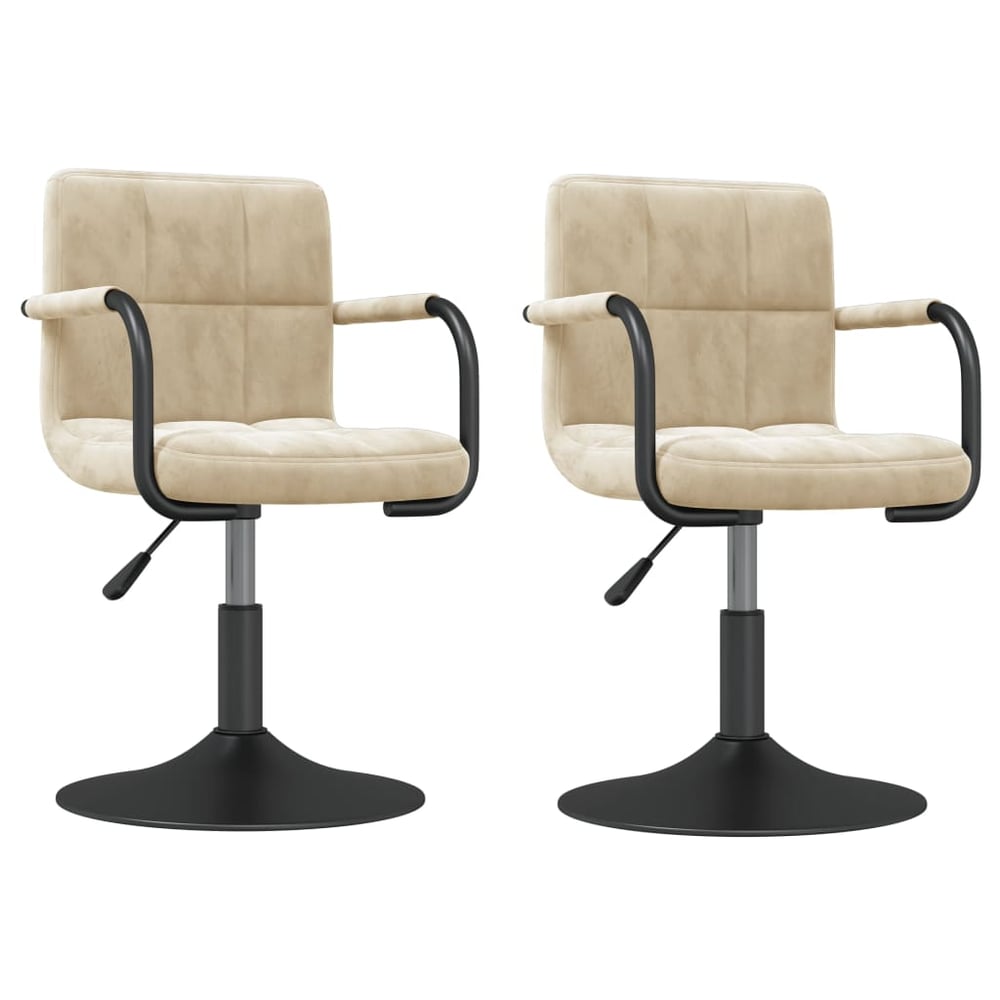 Vidaxl Swivel Dining Chairs 2 Pcs Cream Velvet Vidaxl Swivel Dining Chairs 2 Pcs Cream Velvet
