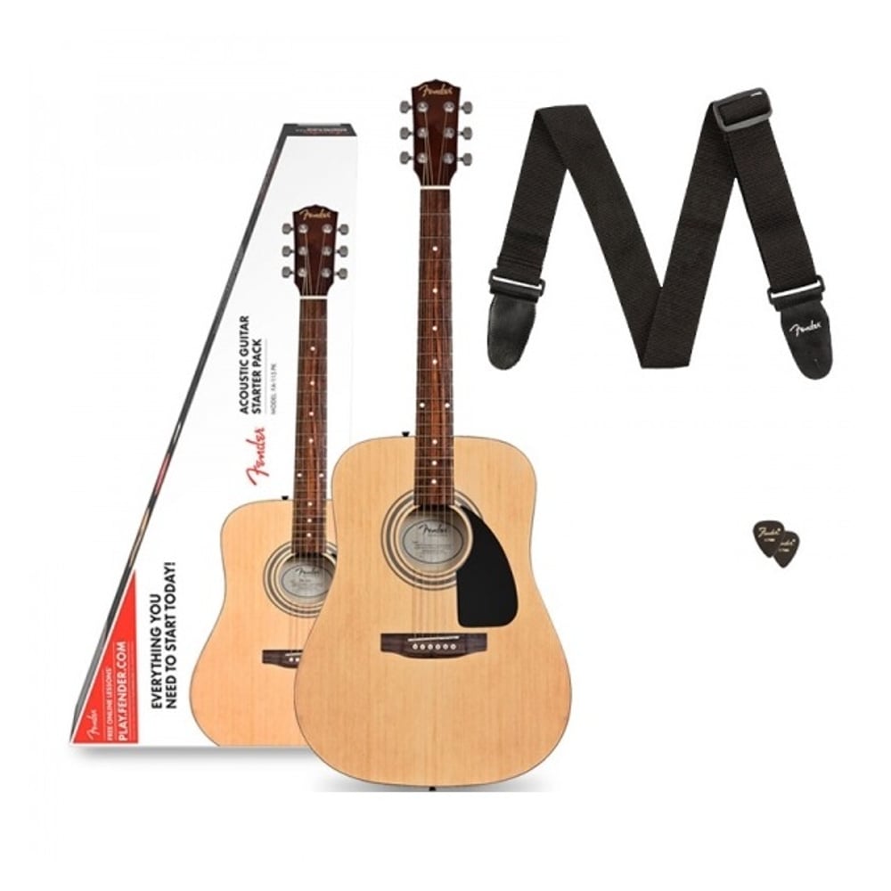 Fender FA115 Dreadnought Pack Acoustic Guitar With Natural Strings /Strap &Picks Fender FA115 Dreadnought Pack Acoustic Guitar With Natural Strings /Strap &Picks