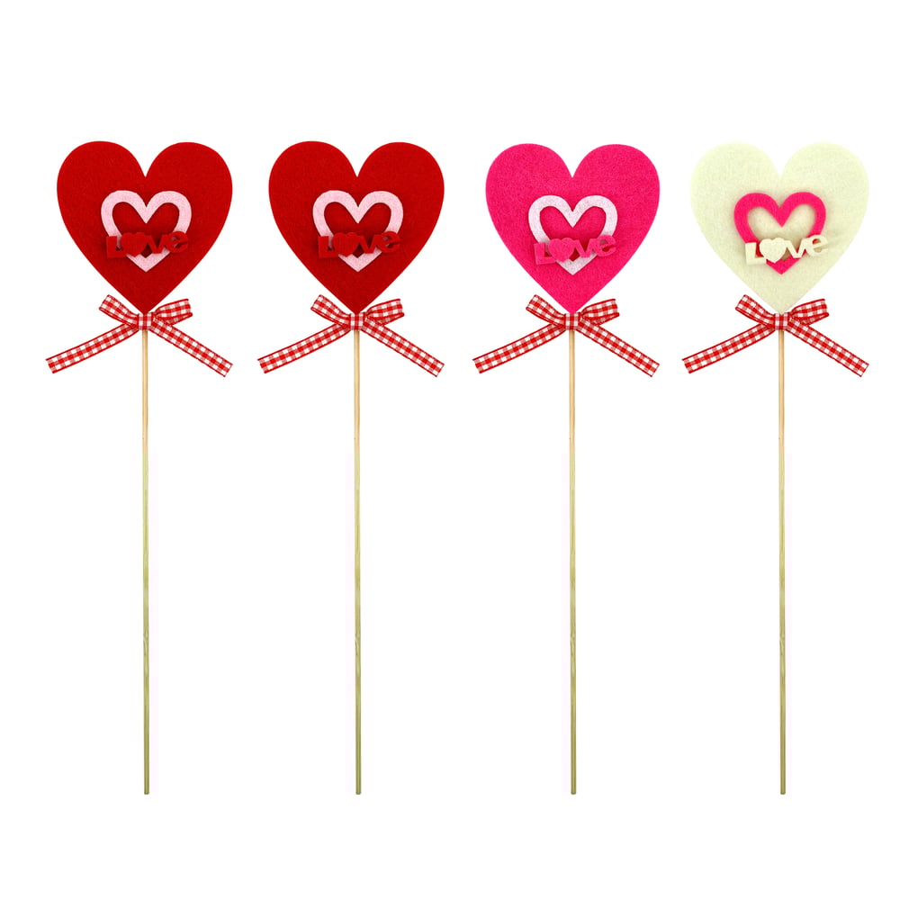 Valentine Heart Picks 28cm 4pcs/pack