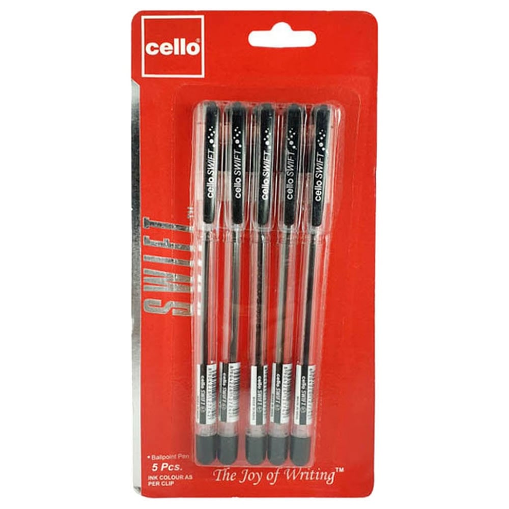 Cello Swift 0.7mm Black 5 Pcs Blister