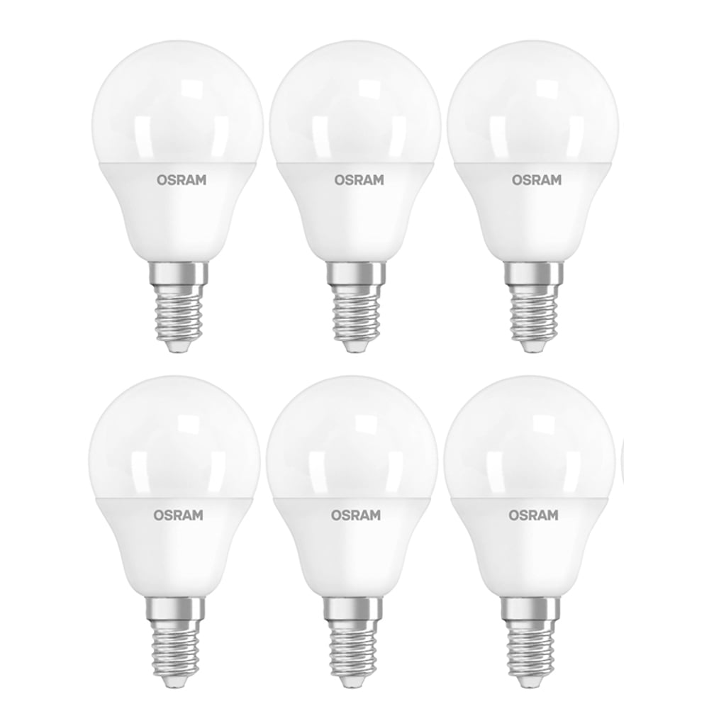 Osram Led Value Classic P40 Light Bulb E14, 470 Lumen Warm White 2700k (pack Of 6)