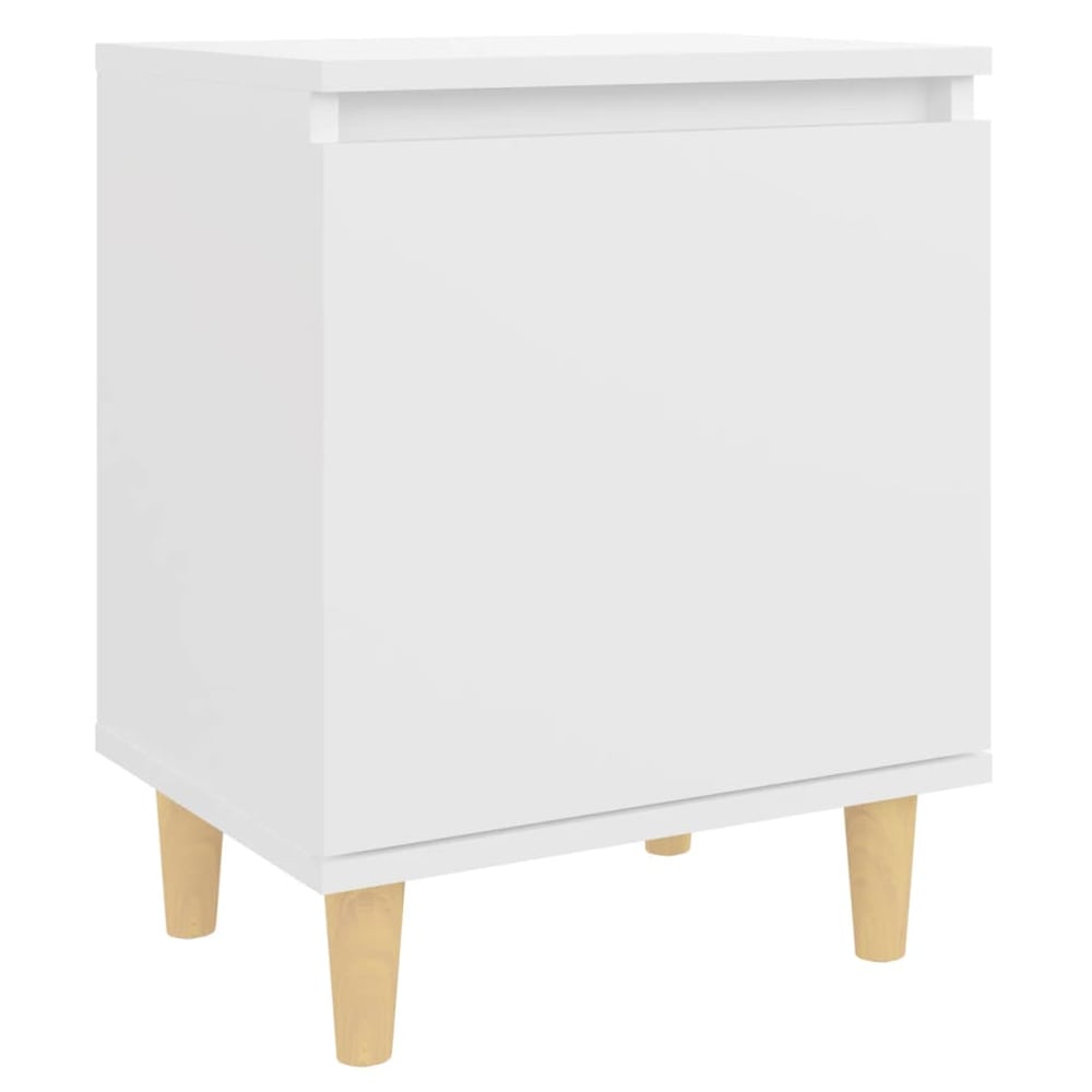 vidaXL Bed Cabinet with Solid Wood Legs White 40x30x50 cm vidaXL Bed Cabinet with Solid Wood Legs White 40x30x50 cm