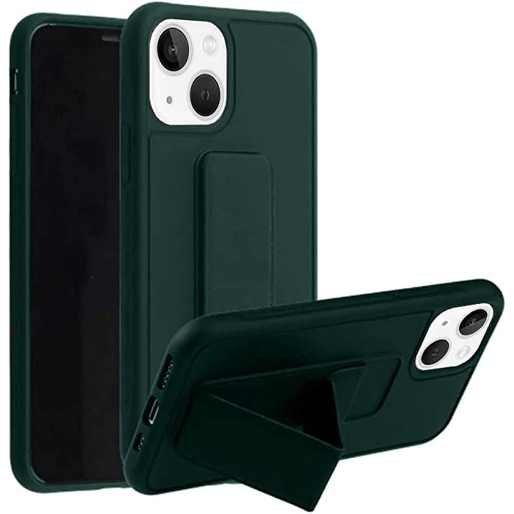 MARGOUN For iPhone 13 Pro Max Case Cover Finger Grip Holder Phone Car Magnetic Multi-function Shockproof Protective Case Dark Green