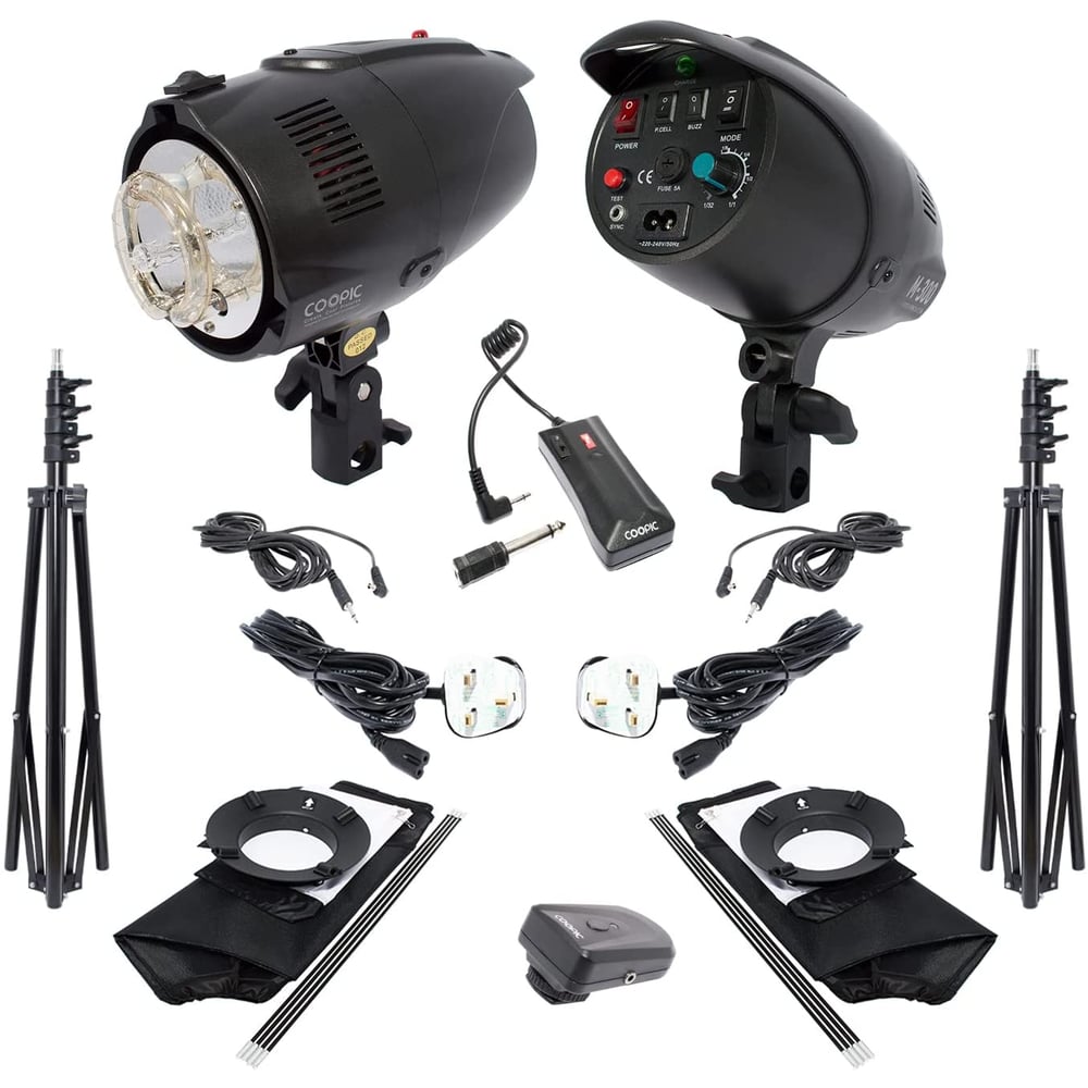 Coopic M-300 Magic Series Digital Photo Studio Flash Strobe Light With Exposure Index 56gn & Sync Cord For Professional Photography Light Complete Set