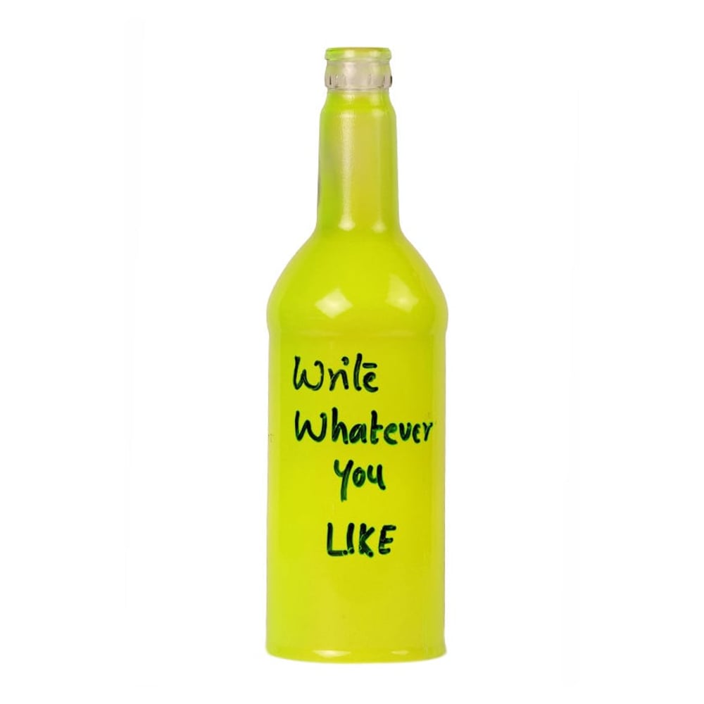 Scribble Your Own Message Recycled Bottle Table Lamp Yellow