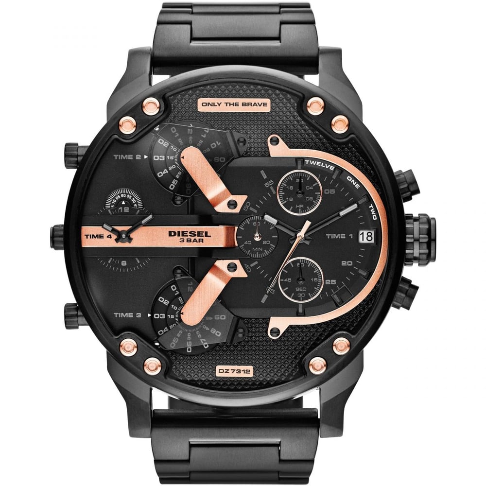 Diesel DZ7312 Daddies Chronograph Four Time Zone Dial Mens Watch