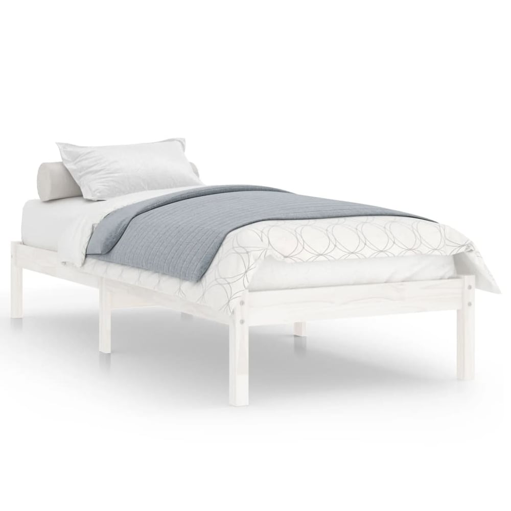 Vidaxl Bed Frame White Solid Wood Pine 90x200 Cm