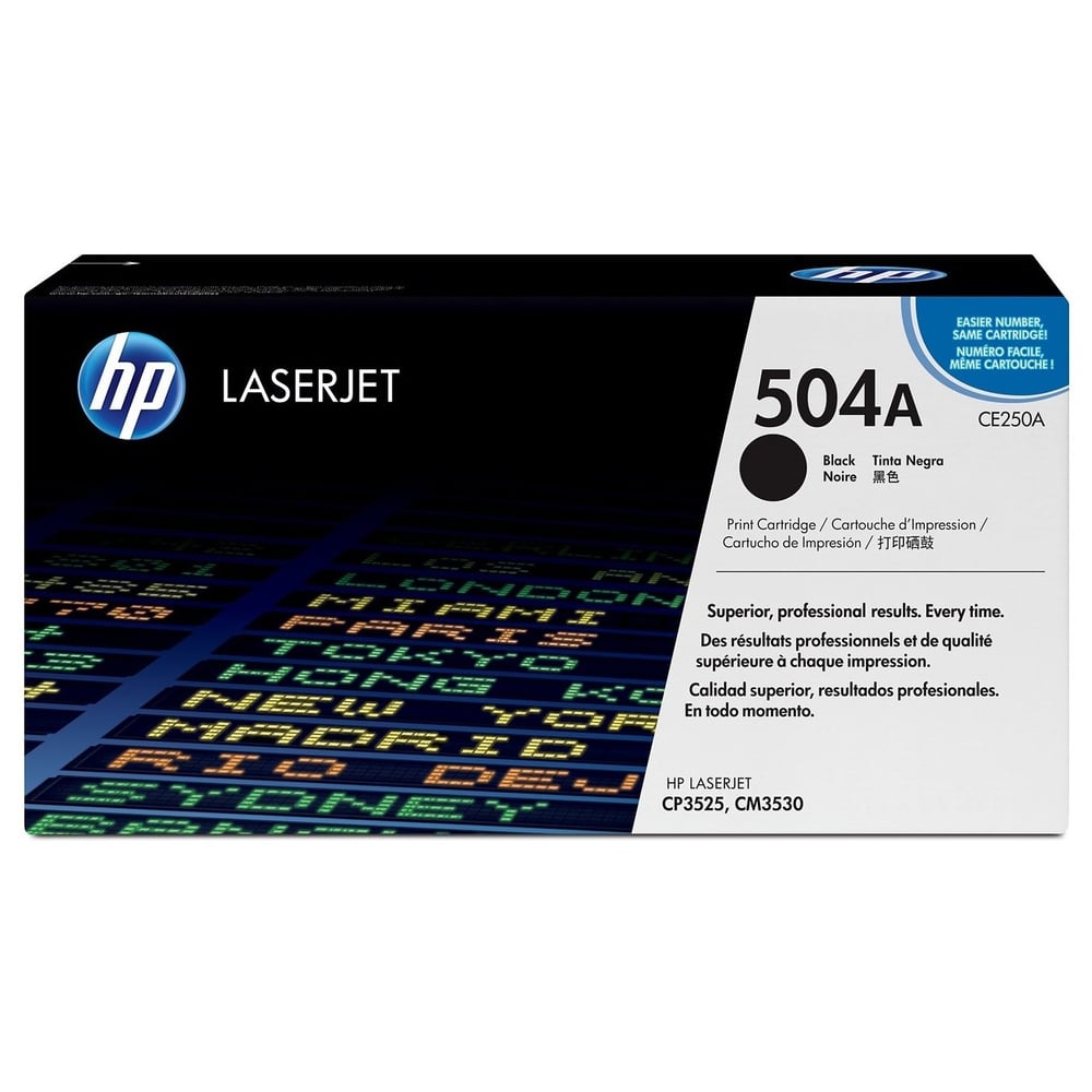 HP 504A CE250A Black Original Laserjet Toner Cartridge HP 504A CE250A Black Original Laserjet Toner Cartridge