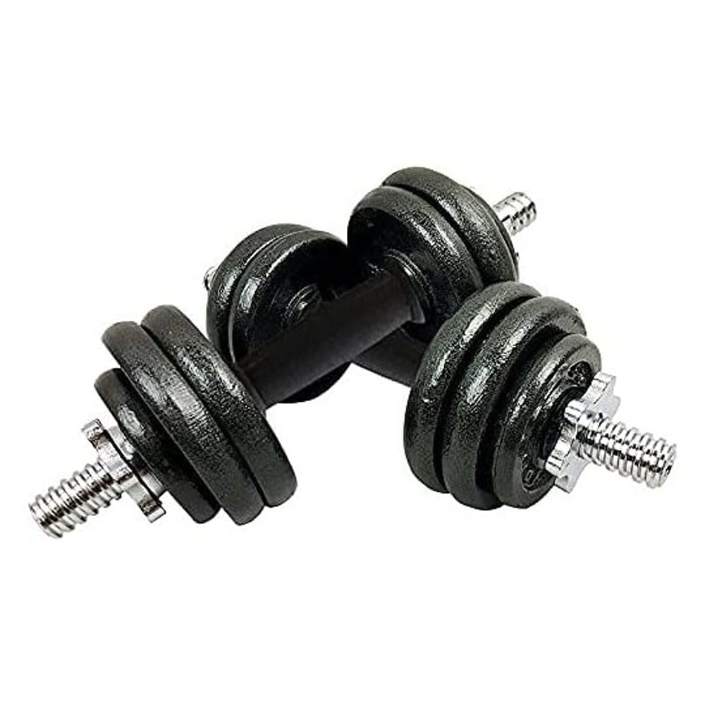 ULTIMAX 15 kg Dumbbell set Cast Iron Dumbbell for Gym and Home Fitness Dumbbell Set with Non-Slip Grip - Black