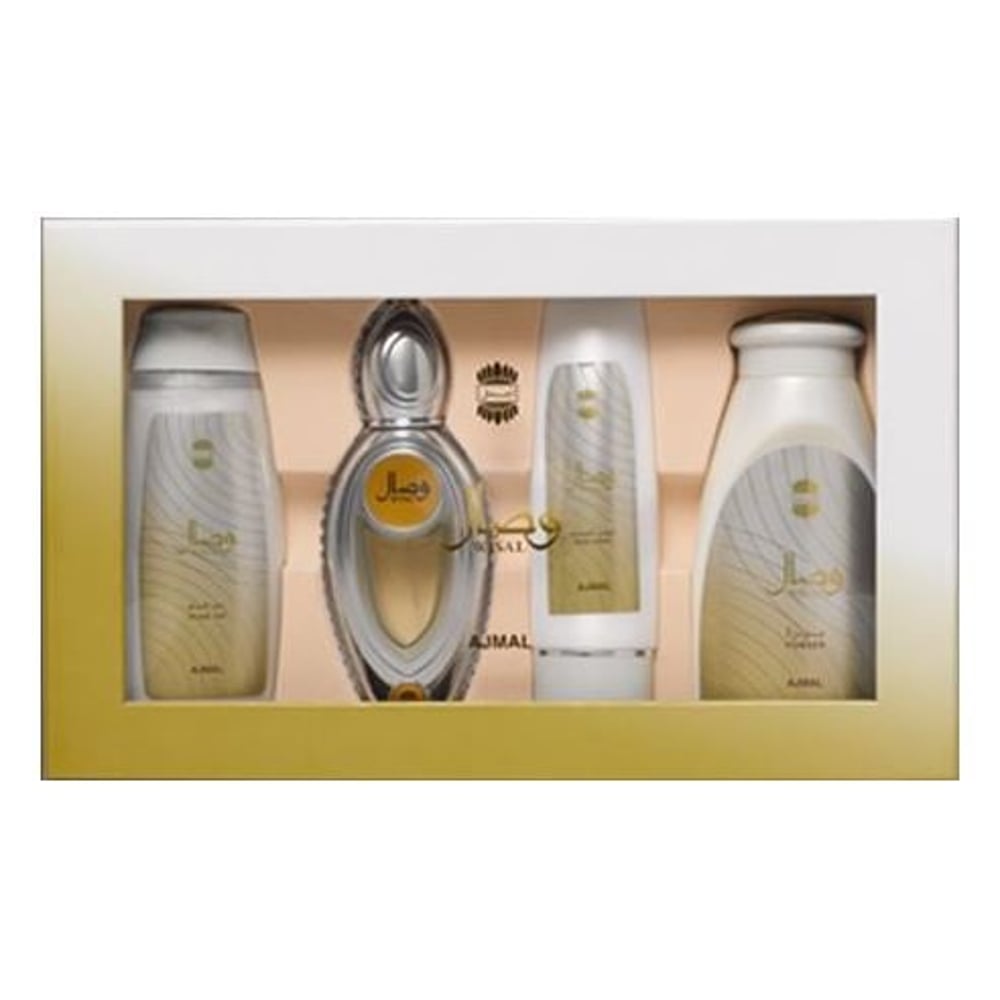 Ajmal Wisal Gift Set For Unisex (Wisal 200ml Shower Gel + Wisal 100ml Body Lotion + Wisal 200g Powder + Wisal Spray 50ml EDP) Ajmal Wisal Gift Set For Unisex (Wisal 200ml Shower Gel + Wisal 100ml Body Lotion + Wisal 200g Powder + Wisal Spray 50ml EDP)