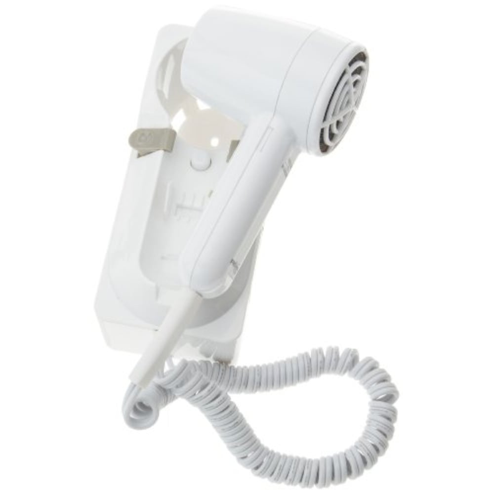 Jerdon ProVersa JWM6CF Wall Caddy Hair Dryer with 2-Speed and 3-Heat Settings, 1600-Watts, White Finish