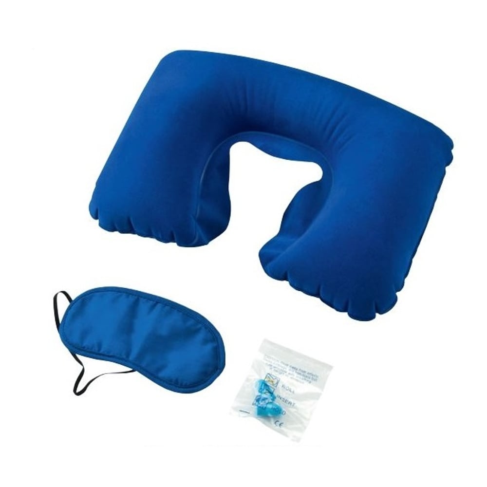 Princess Traveller RFTO Travel set Inflatable Pillow With Eye Mask & Ear plugs Blue