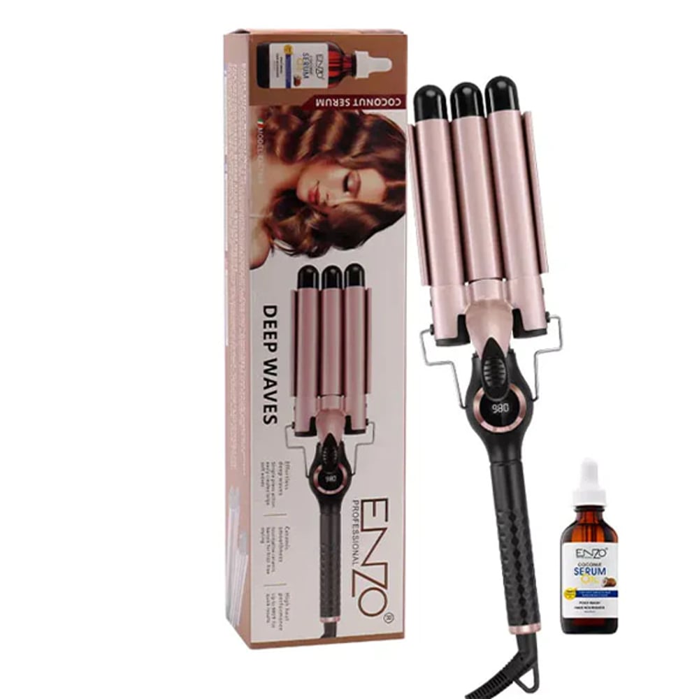 Enzo Professional Deep Waves With Coconut Serum Personal Show Of 22MM 3 Barrel Hair Curler Enzo Professional Deep Waves With Coconut Serum Personal Show Of 22MM 3 Barrel Hair Curler