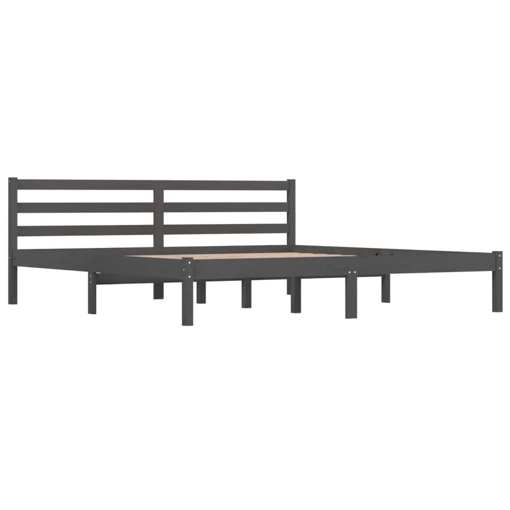vidaXL Bed Frame Solid Wood Pine 180x200 cm Grey 6FT Super King vidaXL Bed Frame Solid Wood Pine 180x200 cm Grey 6FT Super King