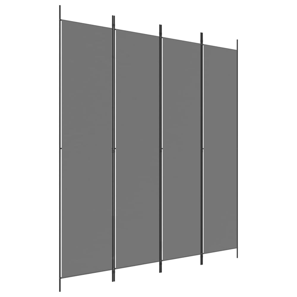 vidaXL 4-Panel Room Divider Anthracite 200x220 cm Fabric vidaXL 4-Panel Room Divider Anthracite 200x220 cm Fabric