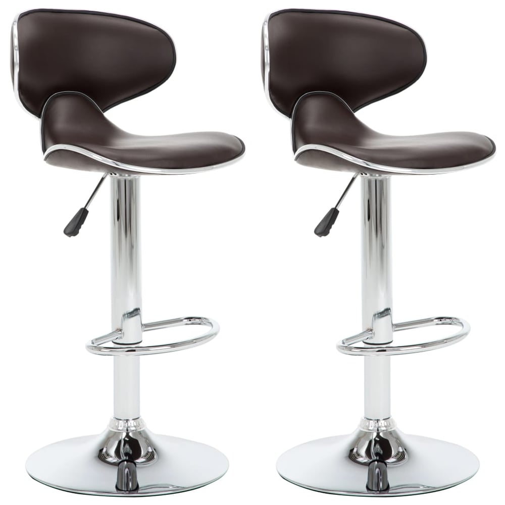 Vidaxl Bar Stools 2 Pcs Brown Faux Leather
