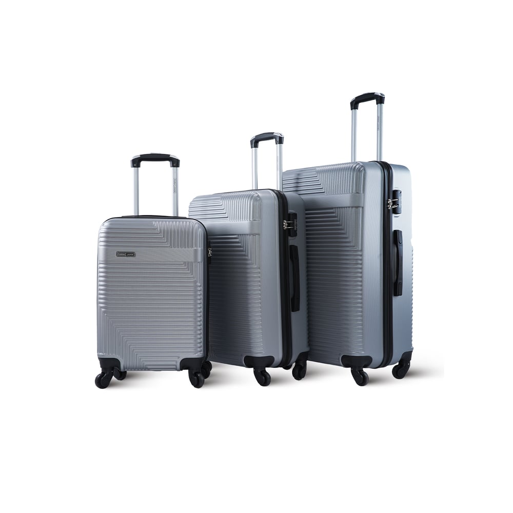 Para John Lightweight 3-pieces Abs Hard Side Travel Luggage Trolley Bag Set With Lock Unisex Hard Shell Strong Para John Lightweight 3-pieces Abs Hard Side Travel Luggage Trolley Bag Set With Lock Unisex Hard Shell Strong