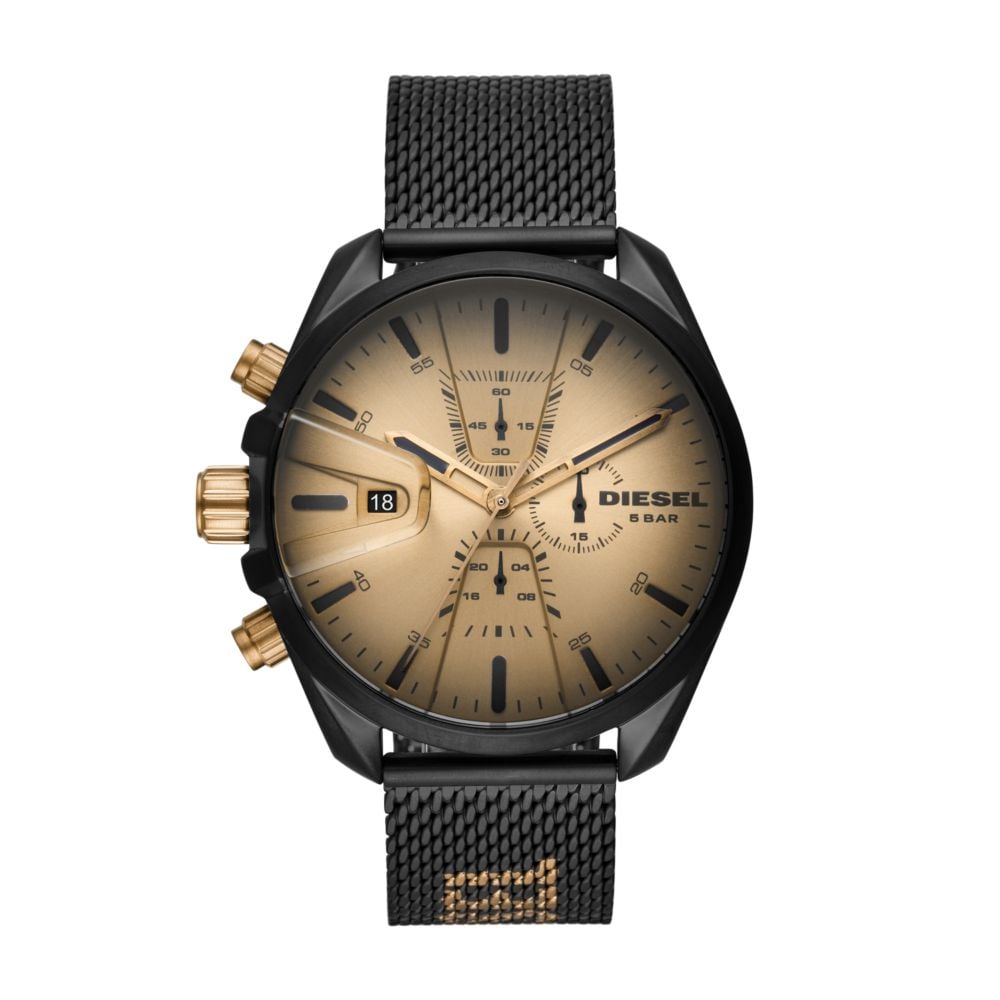 Diesel MS9 Black Leather Men Watch DZ4517