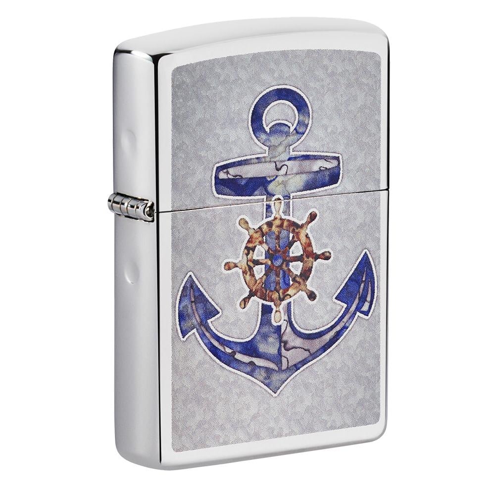 Zippo 49411 250 Anchor Design High Polish Chrome Windproof Lighter