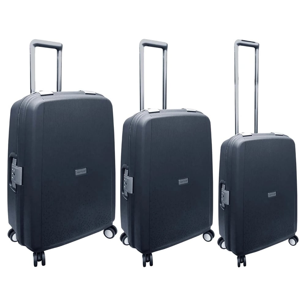 Highflyer Rock Trolley Luggage Bag Grey 3pc Set - THROCK3PC