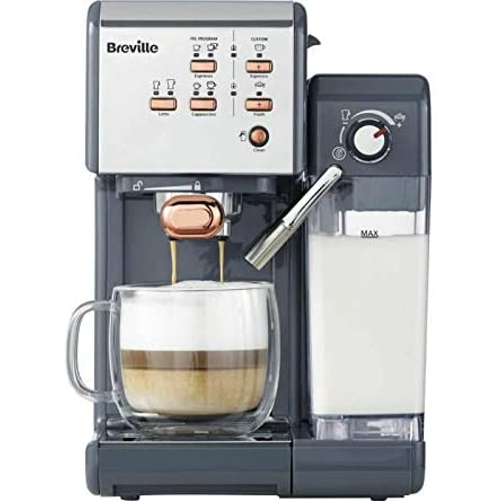 BREVILLE One-Touch VCF109 Coffee Machine - Graphite Grey & Rose Gold BREVILLE One-Touch VCF109 Coffee Machine - Graphite Grey & Rose Gold
