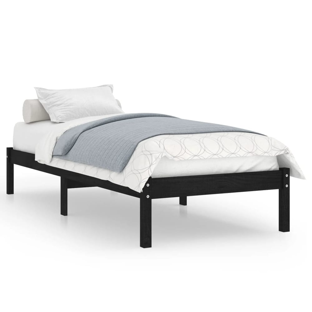 Vidaxl Bed Frame Black Solid Wood Pine 90x200 Cm Vidaxl Bed Frame Black Solid Wood Pine 90x200 Cm