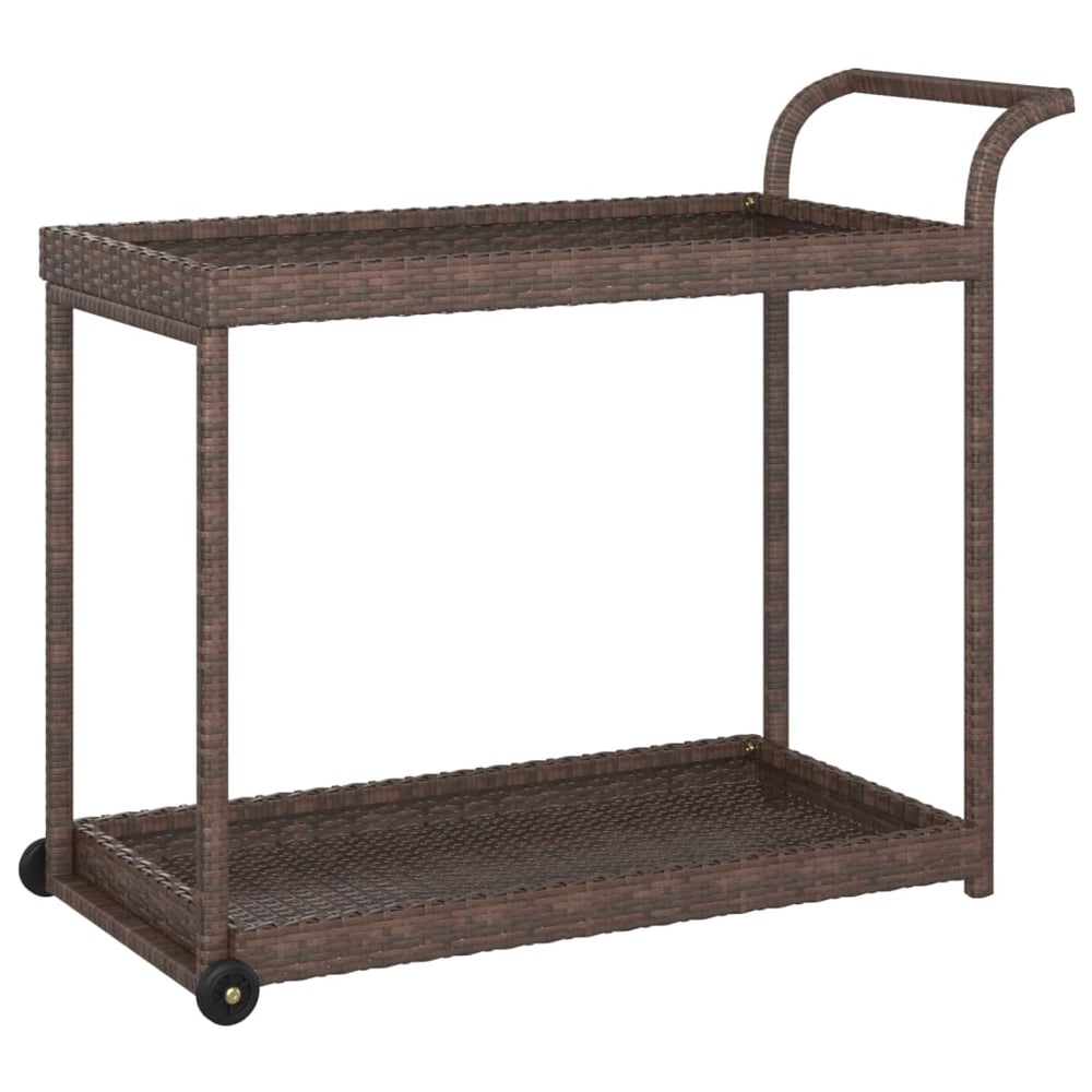 Vidaxl Bar Cart Brown 100x45x83 Cm Poly Rattan Vidaxl Bar Cart Brown 100x45x83 Cm Poly Rattan