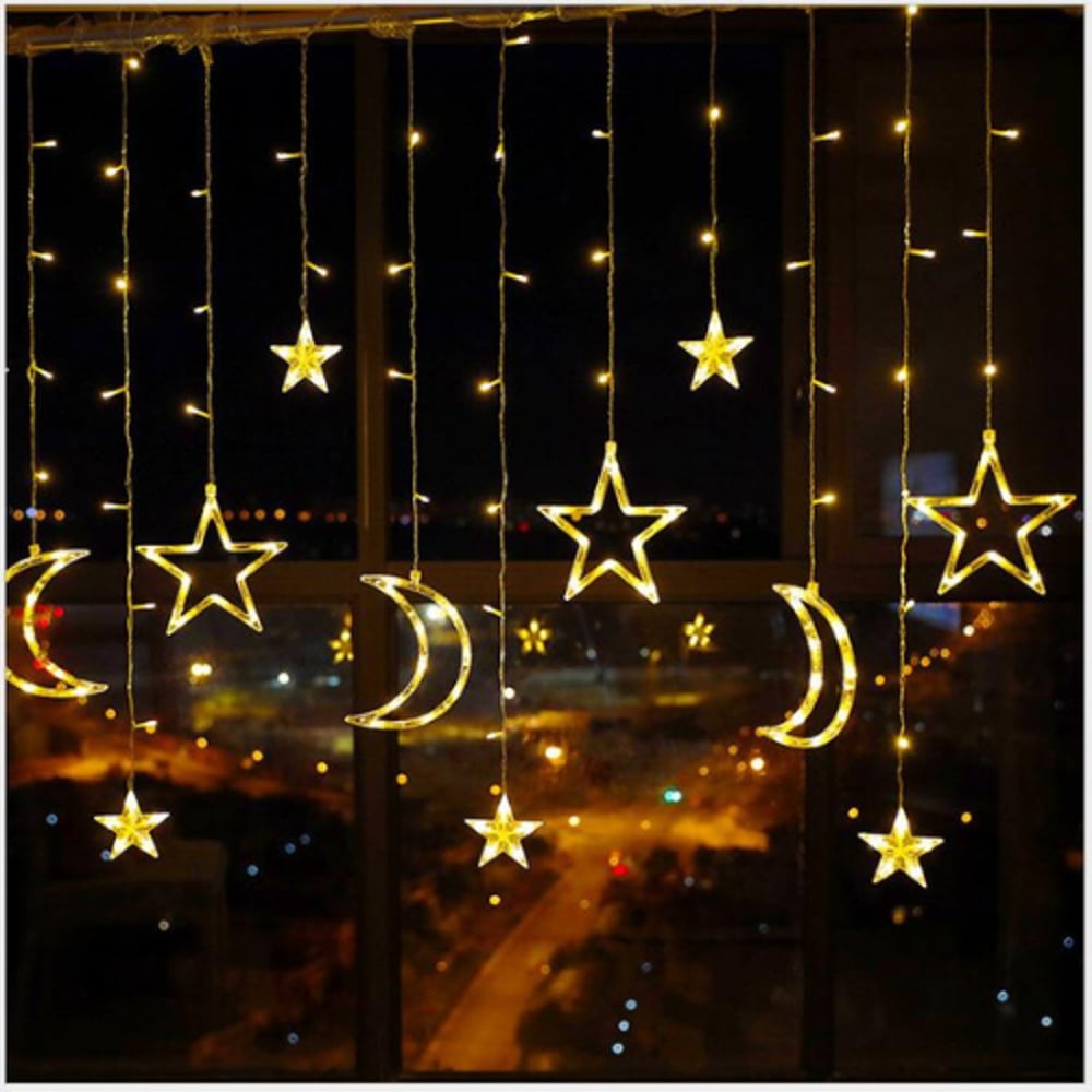 Moon & Star Shape LED Light String , Waterproof Decorative Light for Indoor & Outdoor.