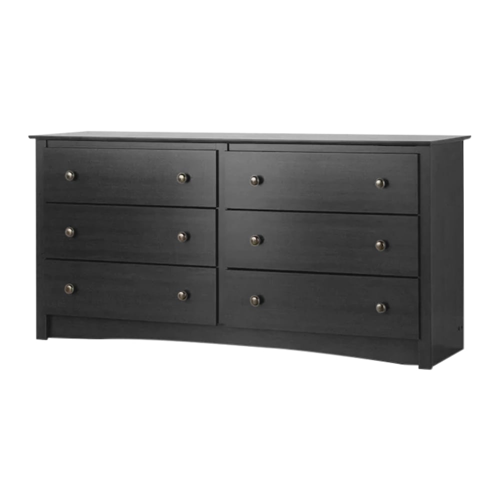 Asghar Furniture - Contemporary 6-drawer Dresser - Black Asghar Furniture - Contemporary 6-drawer Dresser - Black