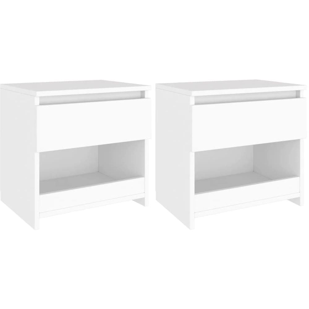 Vidaxl Bedside Cabinets 2 Pcs White 40x30x39 Cm Chipboard