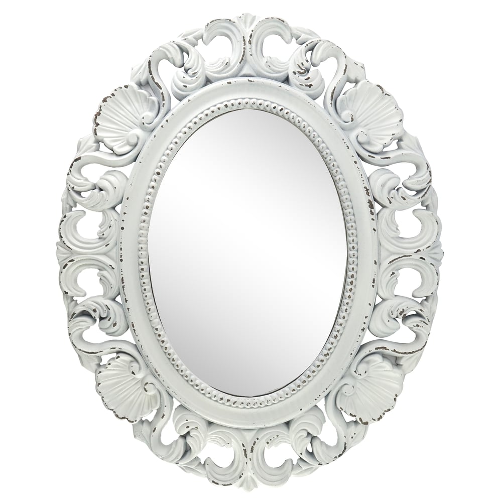 Vintage Circular Wall Mirror White