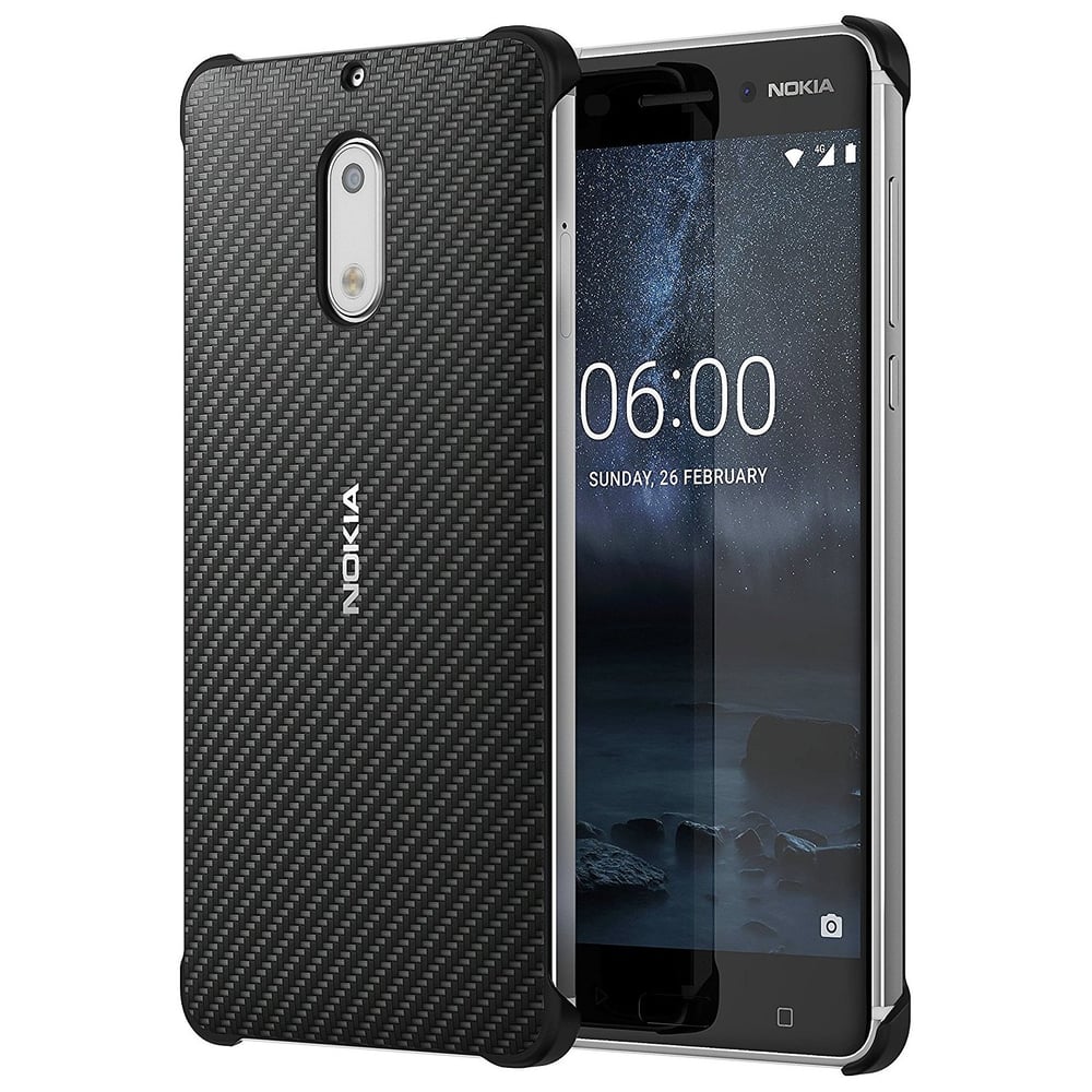 Nokia Carbon Fiber Design Case Black For Nokia 6 - 1A21M9800VA